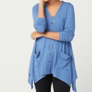Logo Lounge Lori Goldstein Jersey Cardigan Blue M